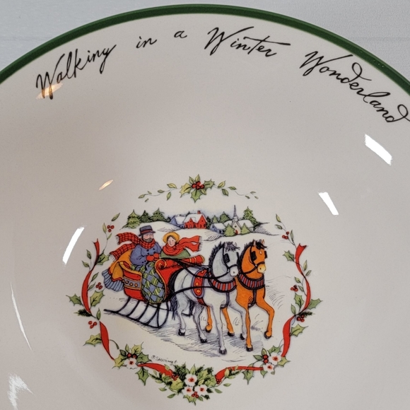 Winter Wonderland by CERTIFIED INTERNATIONAL 10" Round Vegetable Bowl Christmas. - Picture 3 of 4